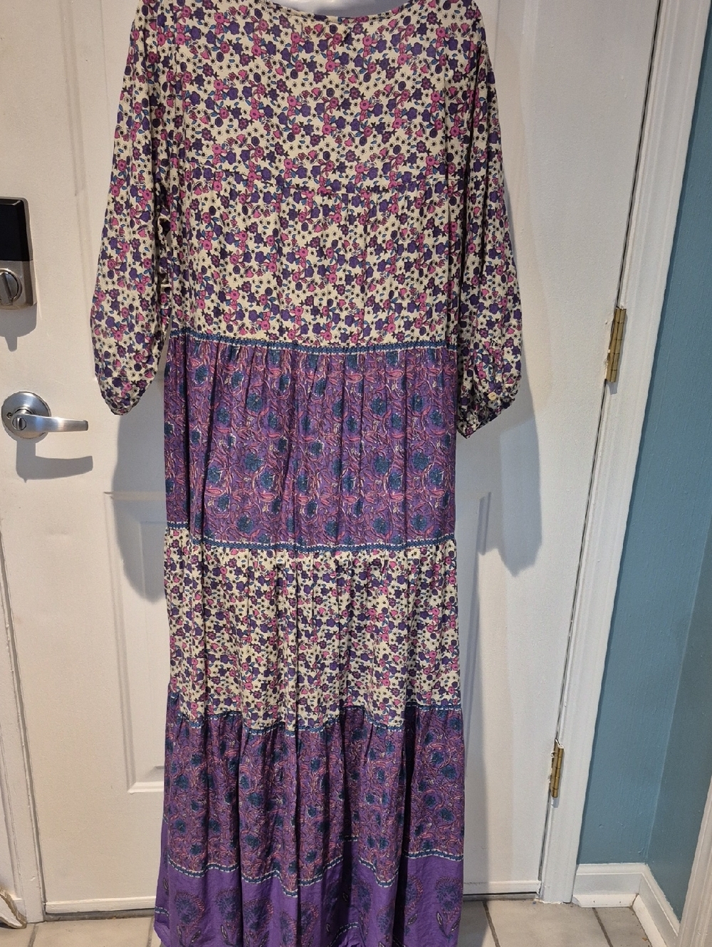 NATURAL LIFE Purple Floral Tiered Maxi Dress. Size M - Picture 6 of 13